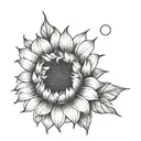 Sunflower with  grammar Semicolon  below separate from sunflower tattoo design idea