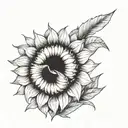 Sunflower with  grammar Semicolon  below separate from sunflower tattoo design idea