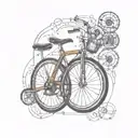 Combine a SEO optimization graph with a sleek bicycle silhouette tattoo design idea
