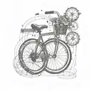 Combine a SEO optimization graph with a sleek bicycle silhouette tattoo design idea