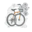 Combine a SEO optimization graph with a sleek bicycle silhouette tattoo design idea