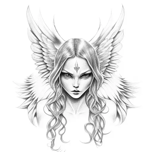 angel and demon tattoo design idea