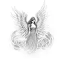 angel and demon tattoo design idea