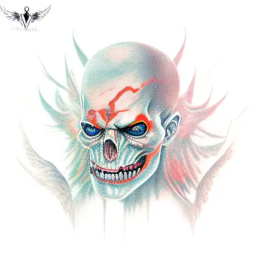 Half angel half demon tattoo design idea