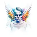 Half angel half demon tattoo design idea