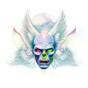 Half angel half demon tattoo design idea