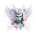 Half angel half demon tattoo design idea