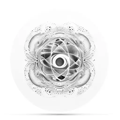 A blackwork tattoo of a CD melting into an abstract ocean wave tattoo design idea