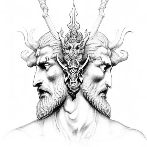 Statue of Hades God from the underworld  tattoo design idea
