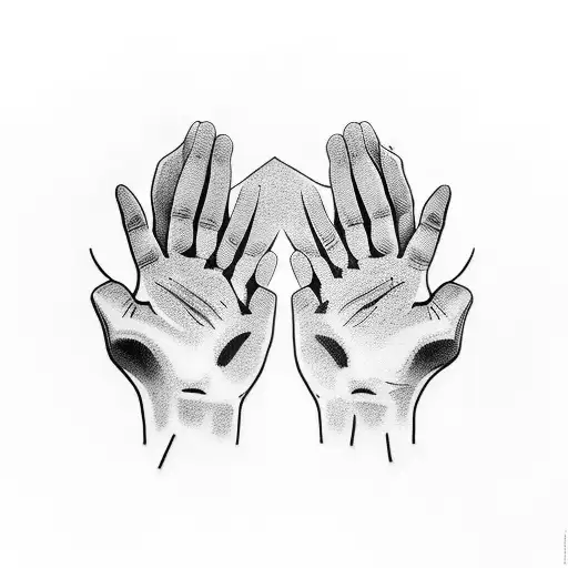 hands with eyes that cry blood tattoo design idea