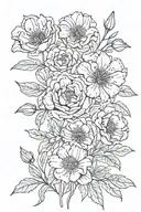 flowers and petals tattoo design idea