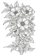 flowers and petals tattoo design idea