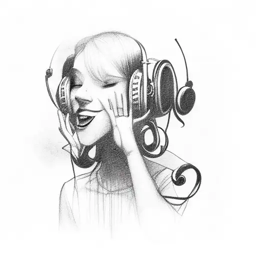 music black note that spawns emotions from sadness to happiness  tattoo design idea