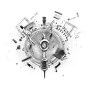 music black note that spawns spectrum of emotions from sadness to happiness  tattoo design idea