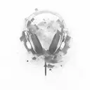 music black note that spawns spectrum of emotions from sadness to happiness  tattoo design idea