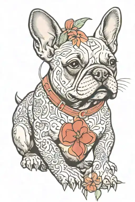 genesis titanium  French bulldog  tattoo design idea
