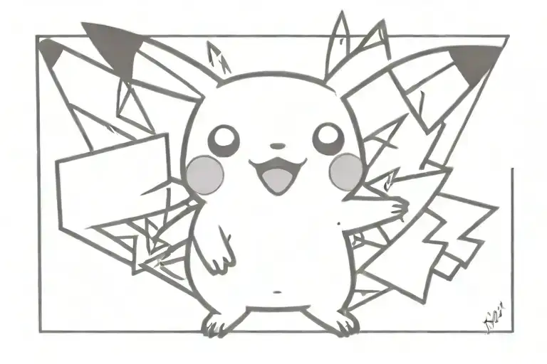 pikachu cocaine Friday the 13 tattoo  tattoo design idea