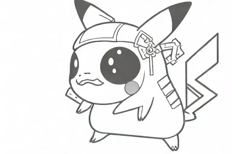 pikachu doing cocaine on Friday the 13 tattoo  tattoo design idea