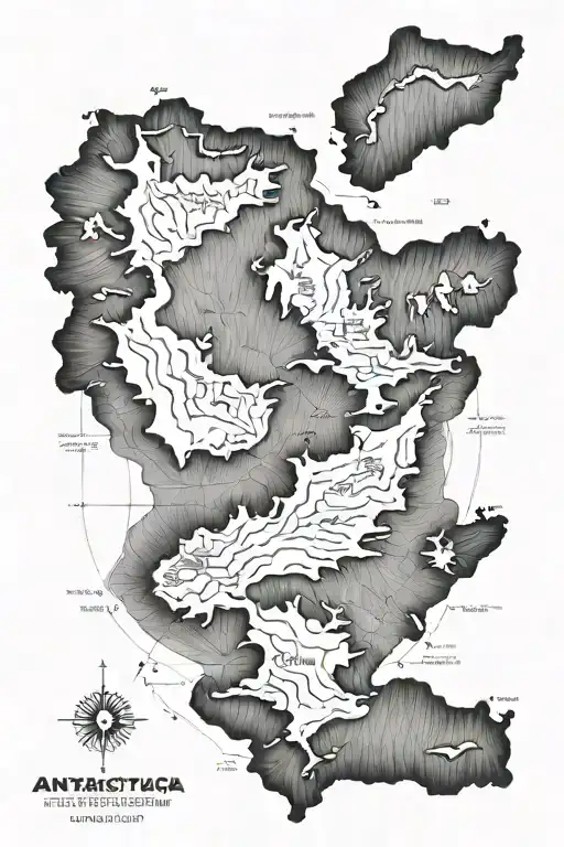 Antarctica map outline drawing tattoo tattoo design idea