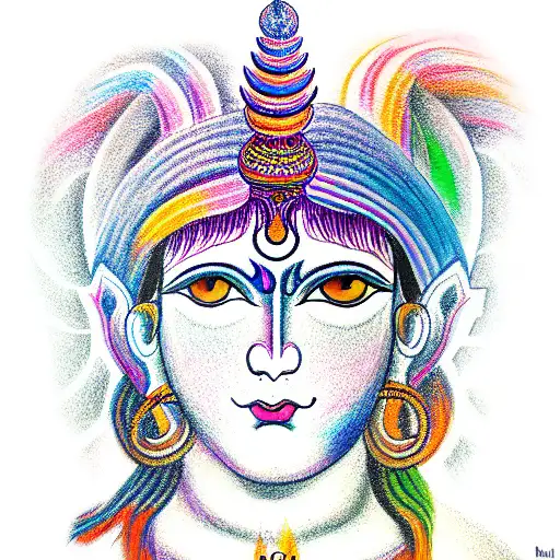 colorful Shiva for back tattoo design idea