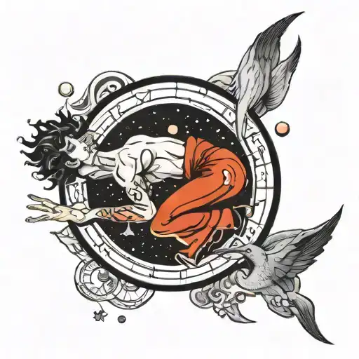 male  astral projection tattoo design idea