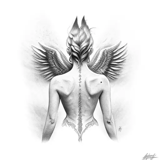 michael arc angel back tattoo tattoo design idea