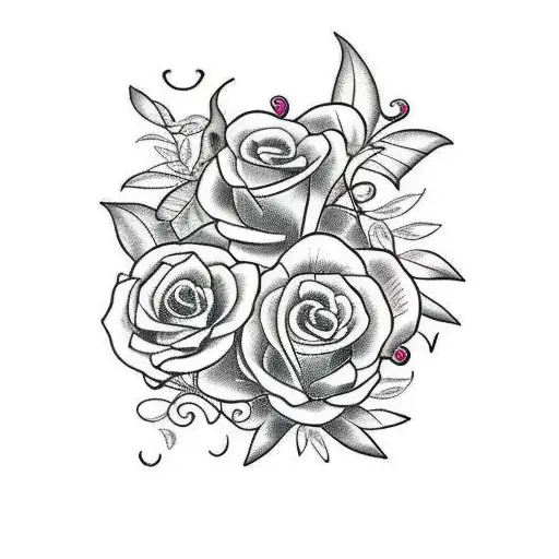 3 with vines and butterflies tattoo design idea