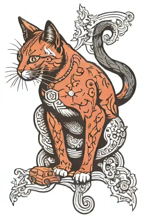 schrodinger cat tattoo design idea