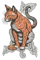 schrodinger cat tattoo design idea