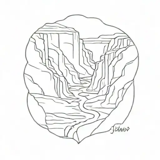 Santa Elena canyon, big bend national park tattoo design idea