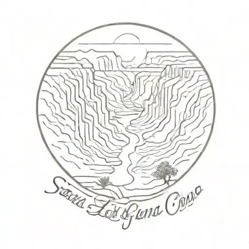 Santa Elena canyon, big bend national park tattoo design idea