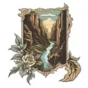 Santa Elena canyon, big bend national park tattoo design idea