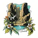 Santa Elena canyon, big bend national park tattoo design idea