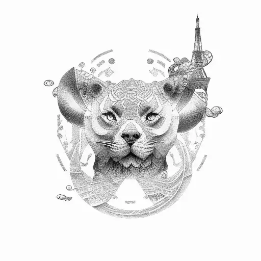 China y Paris tattoo design idea