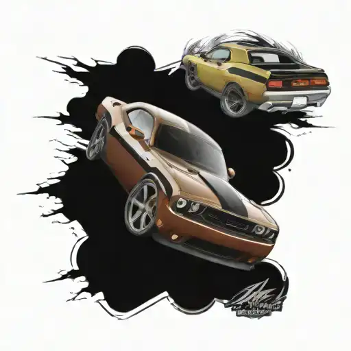 Dodge Challenger tattoo design idea
