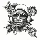 Name Pharrell  tattoo design idea
