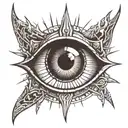 basic line drawing of the eye of sauron tattoo design idea