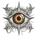 basic line drawing of the eye of sauron tattoo design idea
