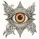 basic line drawing of the eye of sauron tattoo design idea