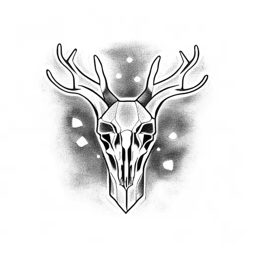 deer skull tattoo design idea