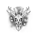 deer skull tattoo design idea