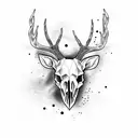 deer skull tattoo design idea