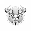 deer skull tattoo design idea
