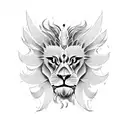 winged lion with a sword tattoo design idea