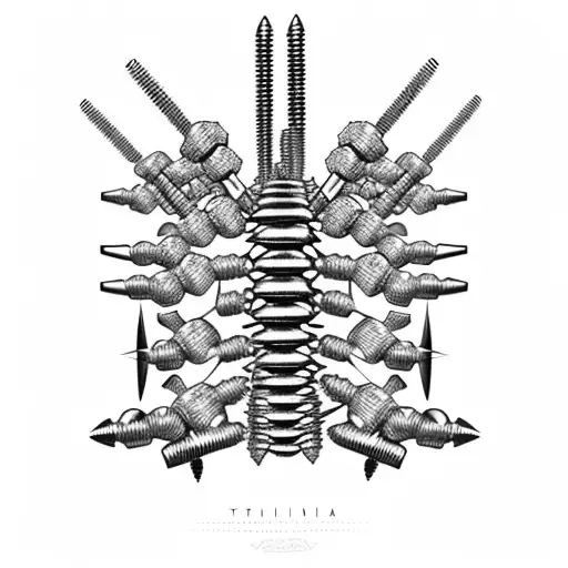 spine strength surgery titanium screws rods pain recovery  tattoo design idea