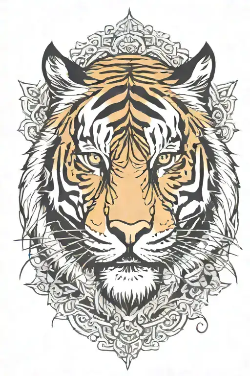 tiger face tattoo design idea