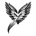 wings, question mark, heart  tattoo design idea