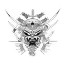 Undead samurai tattoo design idea