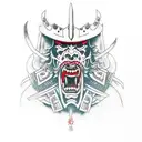 Undead samurai tattoo design idea