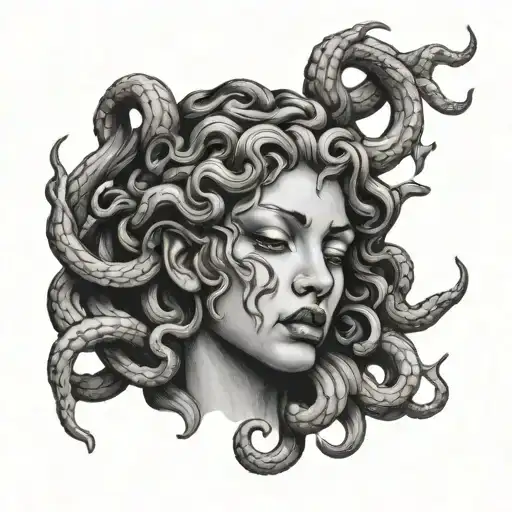 Medusa head, crying, neck tattoo design tattoo design idea